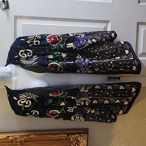 VTG Judith Ann Plus 100% Silk Heavy Beaded & Sequin Opera Coat Boho 80s